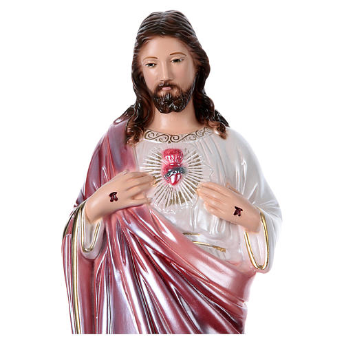 Sagrado Coração de Jesus 40 cm gesso efeito madrepérola 2