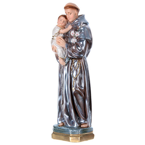 Saint Anthony of Padua, pearlized plaster statue 40 cm 3