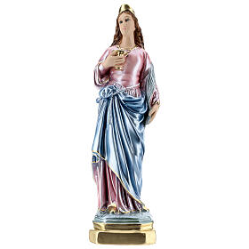 Saint Lucy, pearlized plaster statue 40 cm