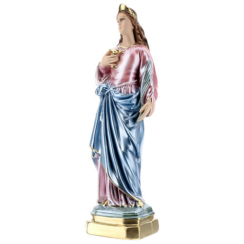 Saint Lucy, pearlized plaster statue 40 cm 3
