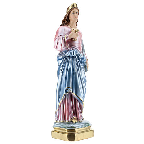 Saint Lucy, pearlized plaster statue 40 cm 4