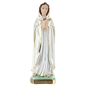 Estatua de yeso nacarado Maria Rosa Mística 40 cm