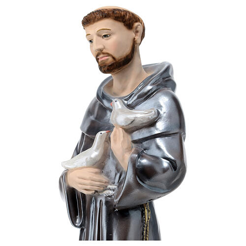 St Francis of Assisi 40 cm in mother-of-pearl plaster 4