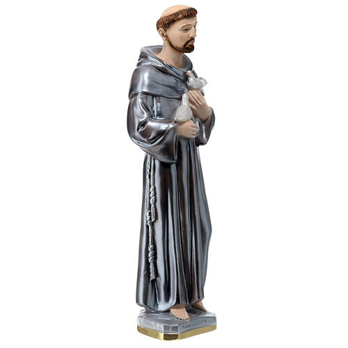 St Francis of Assisi 40 cm in mother-of-pearl plaster 5