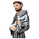 St Francis of Assisi 40 cm in mother-of-pearl plaster s4