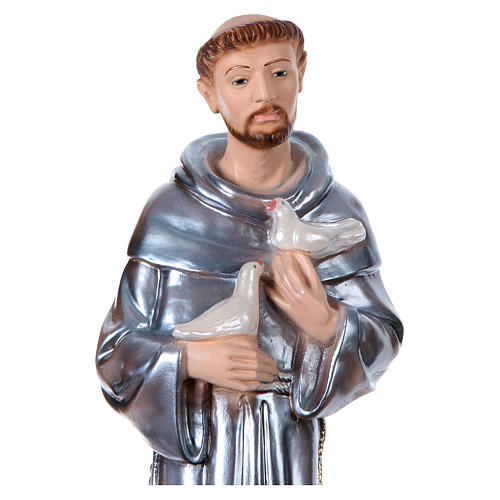 Saint Francis Of Assisi Pearlized Plaster Statue 40 Cm Online Sales On