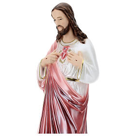 Estatua de yeso Sagrado Corazón de Jesús 50 cm nacarado