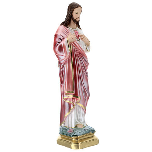 Estatua de yeso Sagrado Corazón de Jesús 50 cm nacarado 5