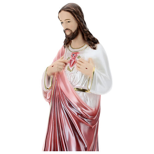 Statua in gesso Sacro Cuore di Gesù 50 cm madreperlato 2
