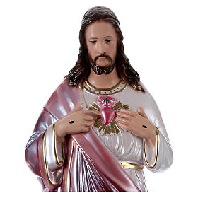 Imagens em Gesso: Imagem em gesso Sagrado Coração de Jesus 50 cm efeito madrepérola