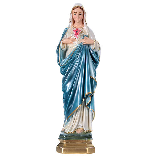 Heiligstes Herz Mariä 50cm perlmuttartigen Gips 1