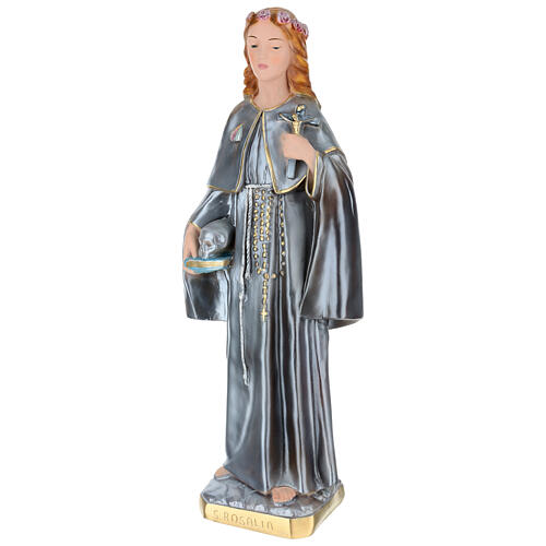 Statue en plâtre nacré Sainte Rosalie 50 cm 4