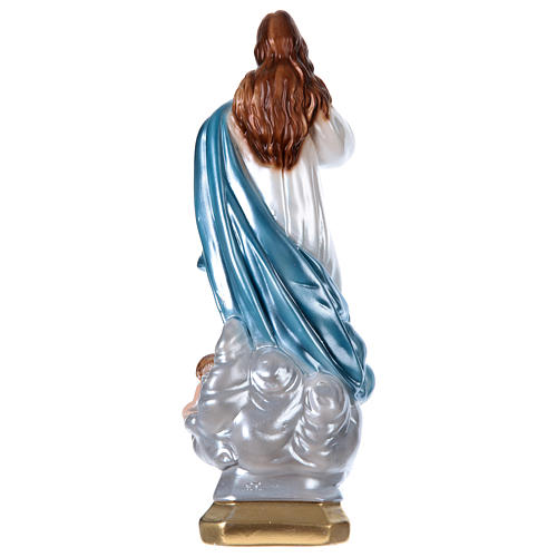 Estatua de yeso nacarado Virgen con ángeles 40 cm 4