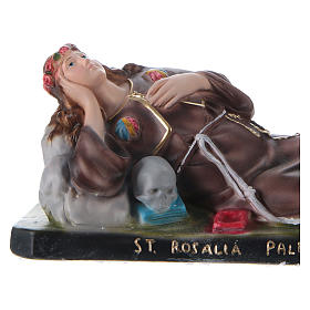 Imagens em Gesso: Santa Rosália deitada 12x30x10 cm gesso