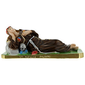Santa Rosália deitada 12x30x10 cm gesso