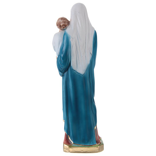 Estatua de yeso pintado Virgen con niño 30 cm 4