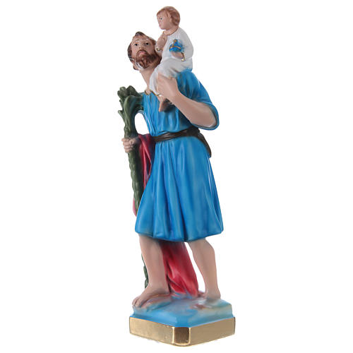Saint Christophe 30 cm statue plâtre peint 3