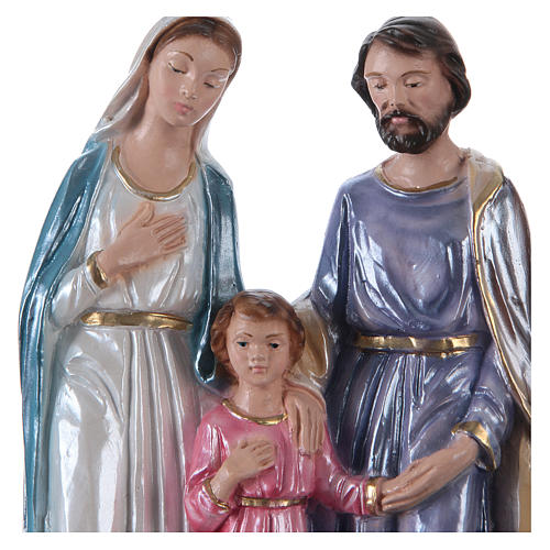 Statua gesso madreperlato Sacra Famiglia 20 cm 2