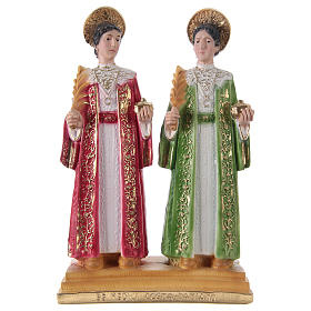 St. Cosmas and St. Damian Statues, cm 30 in plaster