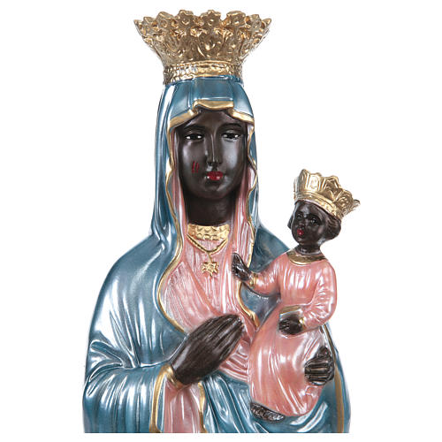 Our Lady of Czestochowa Plaster Statue, 25 cm with mother of pearl effect 2