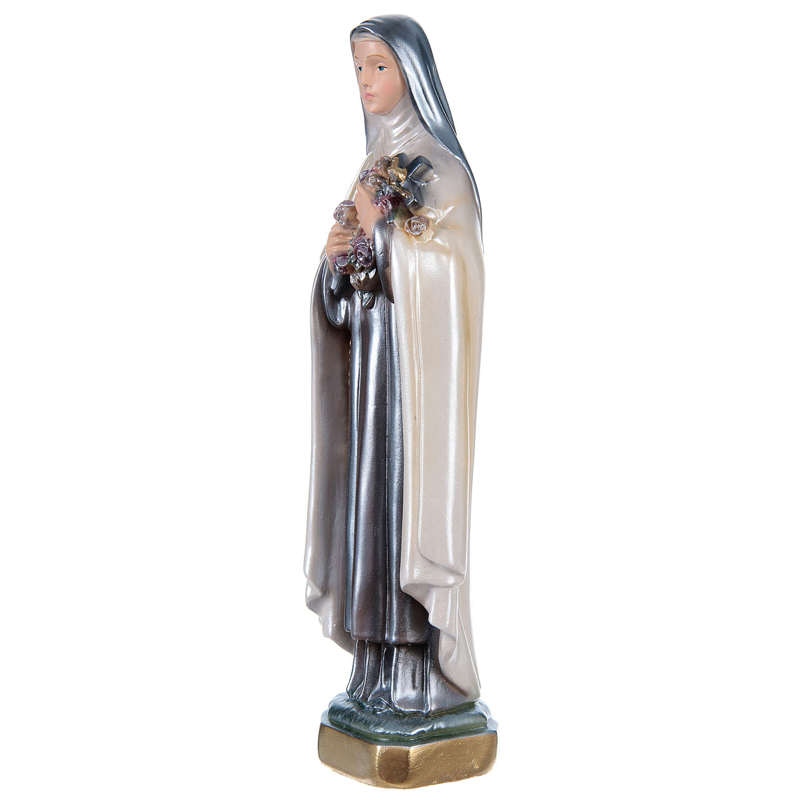 St Teresa 30 cm in mother-of-pearl plaster