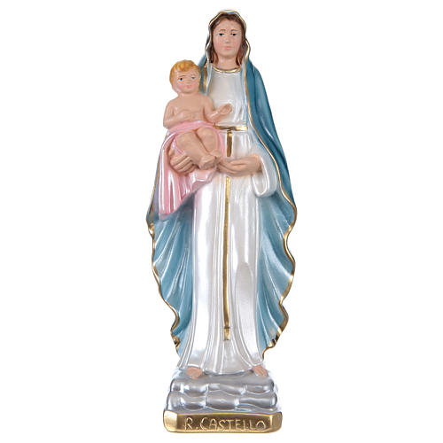 Mary Queen of Heaven 25 cm Statue, in plaster with mother of pearl effect 1