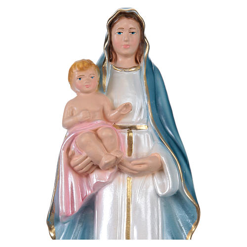 Mary Queen of Heaven 25 cm Statue, in plaster with mother of pearl effect 2