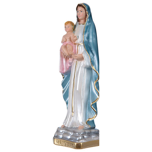 Mary Queen of Heaven 25 cm Statue, in plaster with mother of pearl effect 3