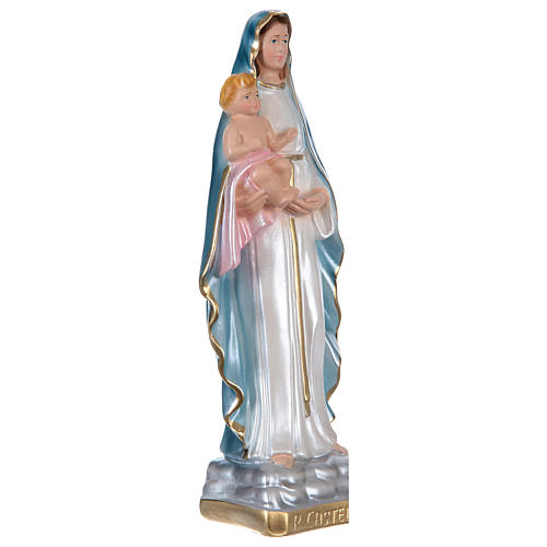 Mary Queen of Heaven 25 cm Statue, in plaster with mother of pearl effect 4