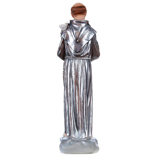 Saint Francis Plaster Statue, 30 cm with mother of pearl effect 5