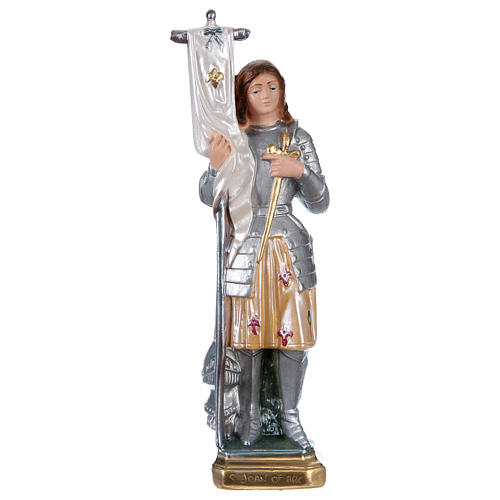 Święta Joanna d'Arc figurka gipsowa efekt masy perłowej 25 cm 1