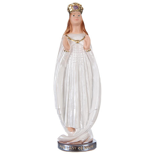 Our Lady of Knock statue in pearlized plaster, 30 cm 1