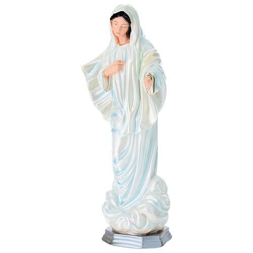 Imagem gesso nacarado Nossa Senhora de Medjugorje 30 cm 3
