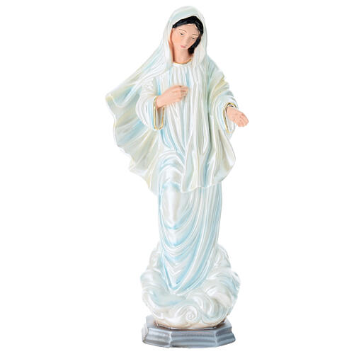Statue of Our Lady of Medjugorje, 35 cm, in plaster with mother of pearl 1