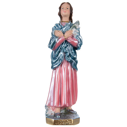 Statua gesso madreperlato Santa Maria Goretti 30 cm 1