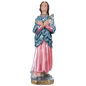 Saint Maria Goretti Statue, 30 cm in plaster with mother of pearl effect