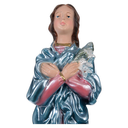 Saint Maria Goretti Statue, 30 cm in plaster with mother of pearl effect 2