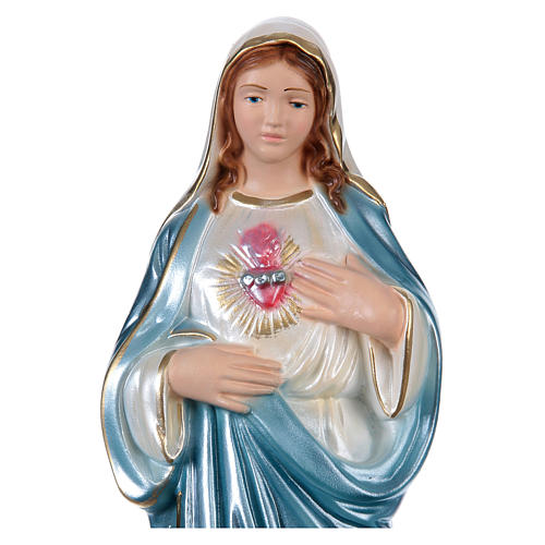 Sacred Heart of Mary 30 cm in mother-of-pearl plaster 2