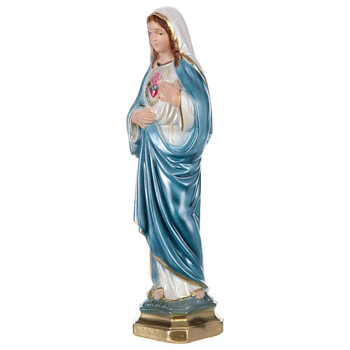 Sacred Heart of Mary 30 cm in mother-of-pearl plaster 3