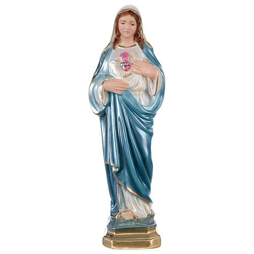 Estatua María de yeso nacarado 30 cm 1
