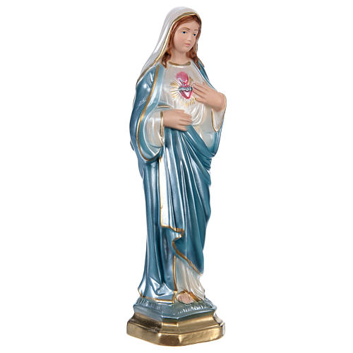 Statue Sainte Vierge en plâtre nacré 30 cm 4