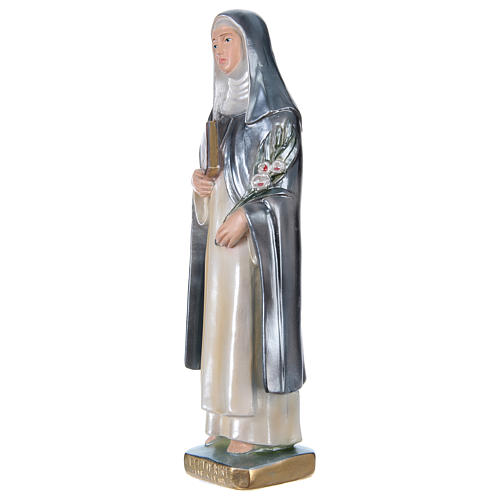 Statue plâtre nacré Sainte Catherine de Sienne 30 cm 3