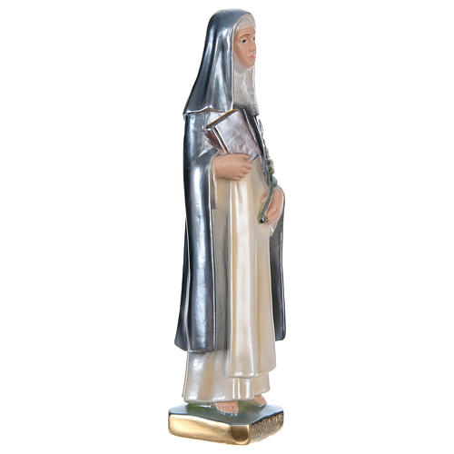 Saint Catherine of Seina Statue, 30 cm in plaster with mother of pearl 4