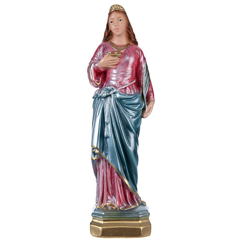St. Lucia Statue, 30 cm in plaster with mother of pearl 1