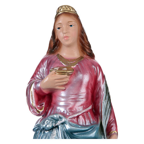 St. Lucia Statue, 30 cm in plaster with mother of pearl 2
