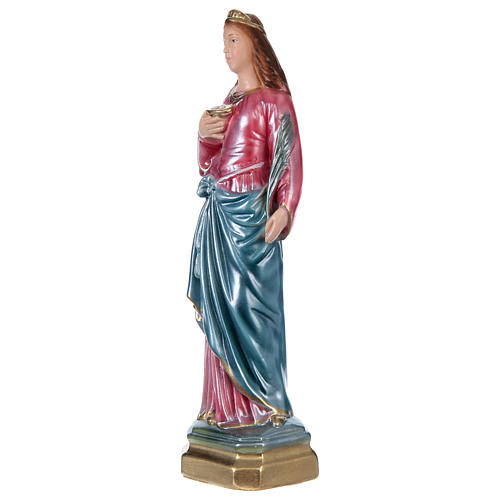St. Lucia Statue, 30 cm in plaster with mother of pearl 3