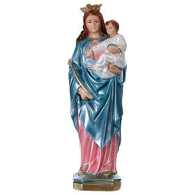 Virgen Auxiliadora 30 cm yeso nacarado