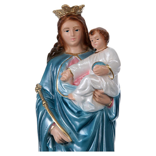 Virgen Auxiliadora 30 cm yeso nacarado 2