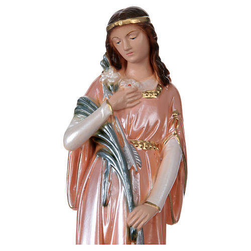 Saint Philomena Statue, 30 cm in plaster with mother of pearl 2