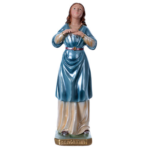 St Agatha 30 cm in mother-of-pearl plaster 1